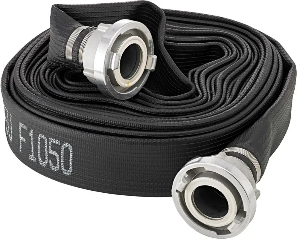 FORTIS Mehrzweckflachschlauch gummiert, schwarz, A/102mm, STORZ Kupplungen20m Markenware
