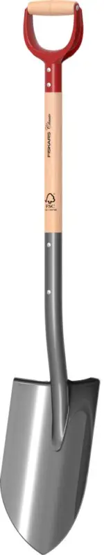 Echt FISKARS Gärtnerspaten CLASSIC PRO mit FSC-Holzstiel