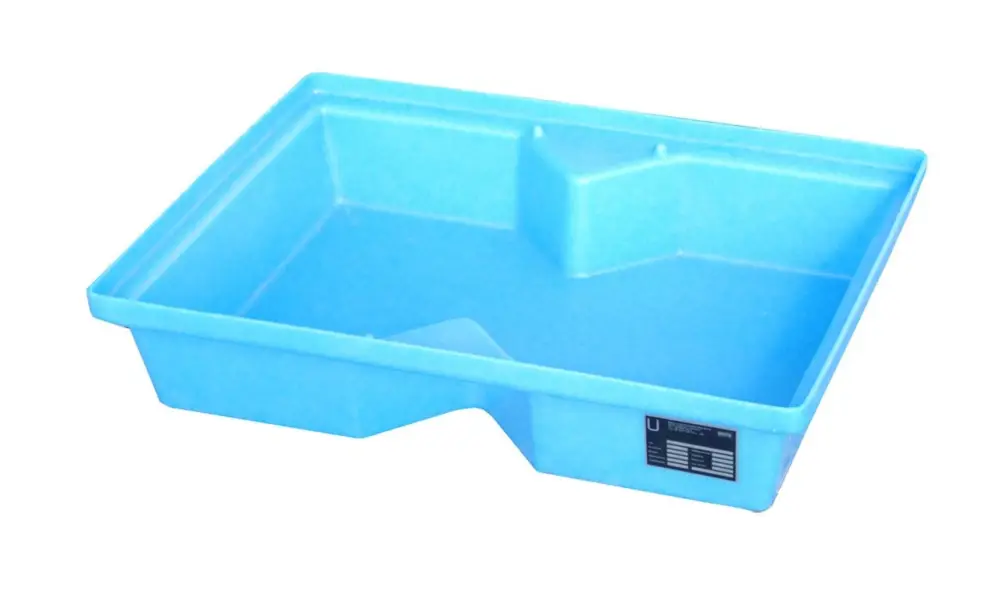 Preisknaller BAUER GREEN-LINE PE-Auffangwanne für Paletten KWP-P 40, aus robustem Polyethylen, Blau