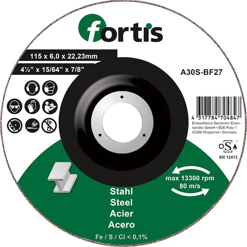 Kracherpreis FORTIS Schruppscheibe Stahl 115 x 6,0mm