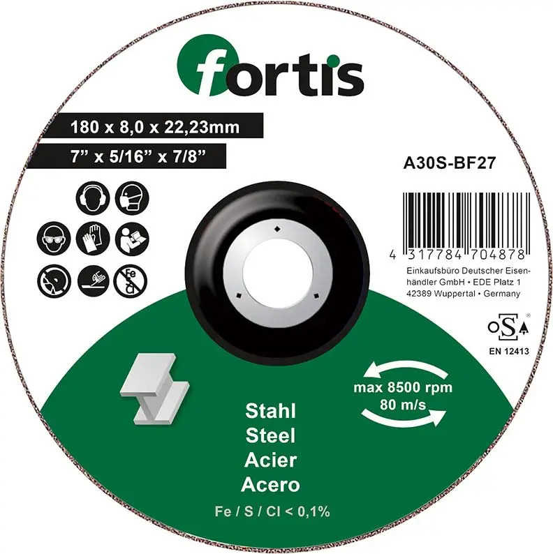 FORTIS Schruppscheibe Stahl 180 x 8,0mm Neue Kollektion