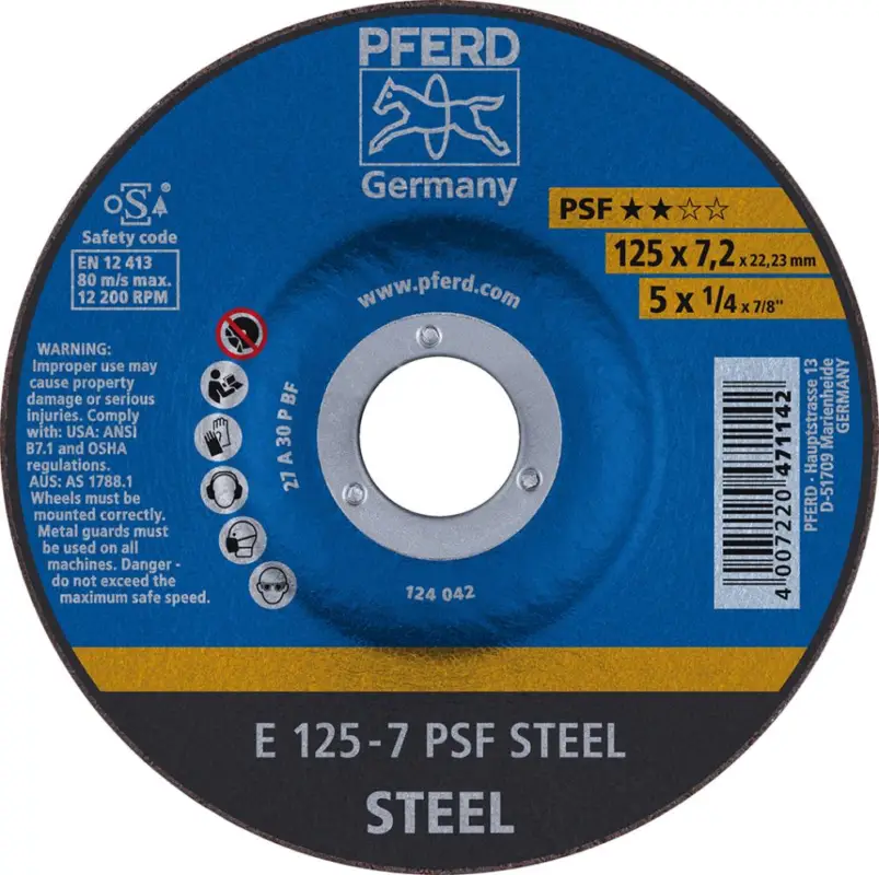 Neue Kollektion PFERD Schruppscheibe gekröpft A30PPS 125x7mm