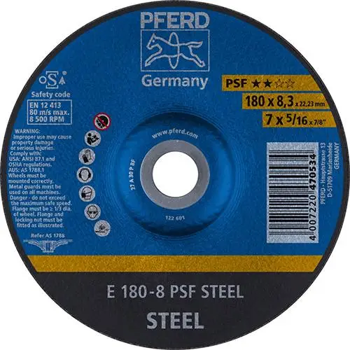 PFERD Schruppscheibe gekröpft A30PPS 178x8mm Heißes Angebot