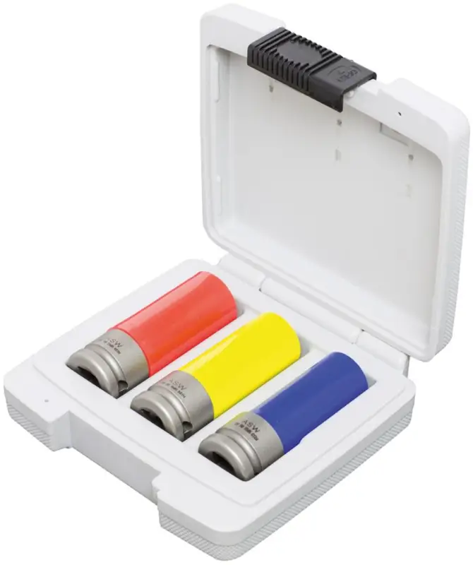Schnäppchen ASW Kraft- Steckschlüsseleinsatz- Satz mit Kunststoff-Hülse1/2" 3-teilig