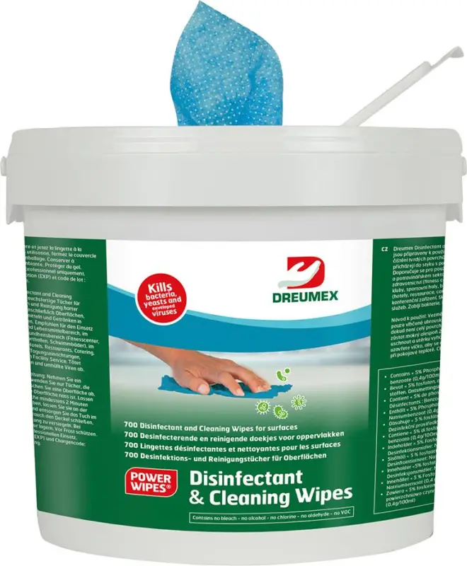 DREUMEX DesinfektionstuchBox a 700 Tücher lebensmittelgeeignet blau Super-Preis