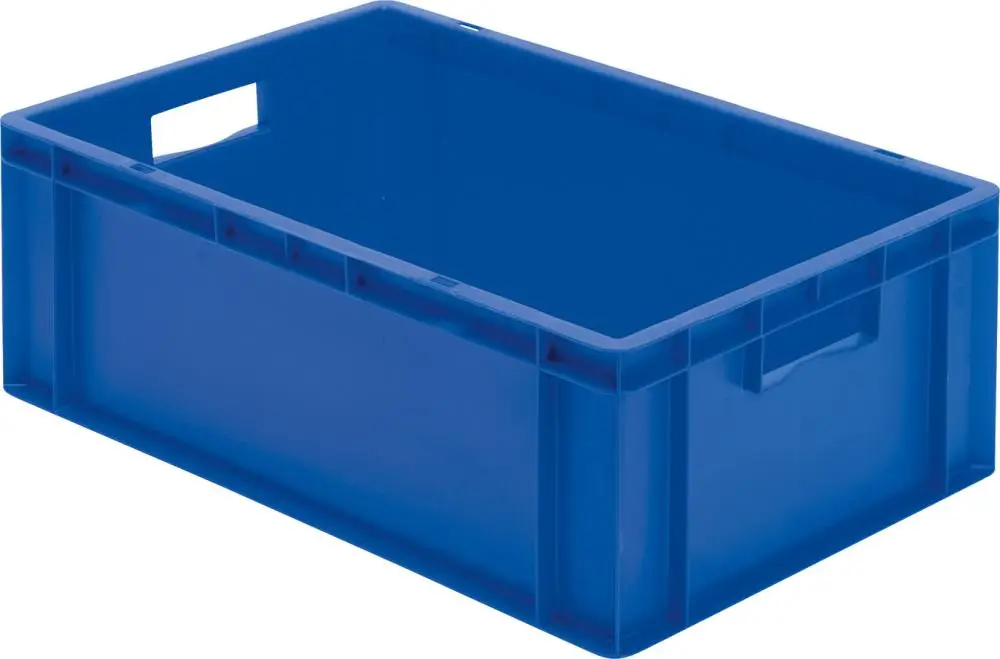 Direkt Vom Hersteller LA-KA-PE Transport-Stapelkasten B600xT400xH210 mm blau, geschlossen mit Griffloch