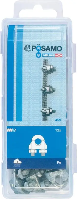 Bestpreis PÖSAMO Drahtseilkl.ehem.DIN 741 Zn 6mm/M5 1/4" a10Stk SB