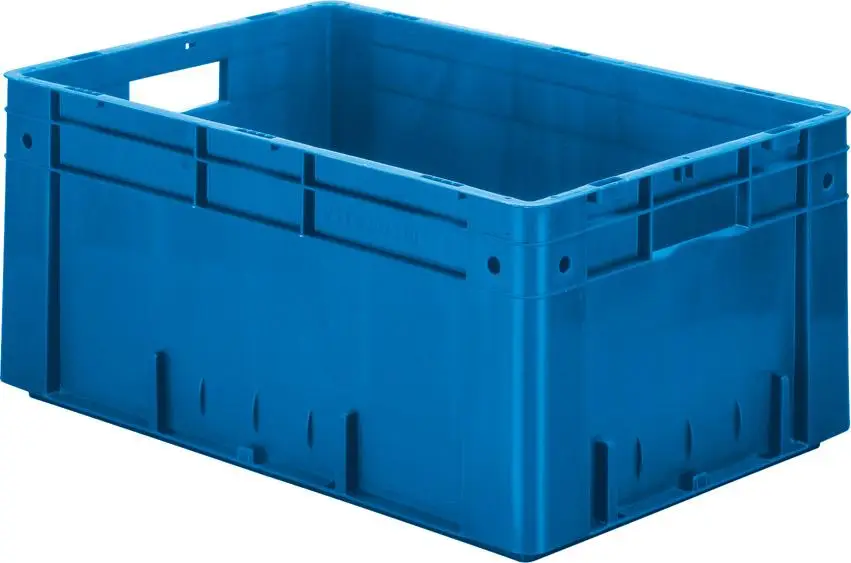 Finale Aktion LA-KA-PE Transport-Stapelkasten B600xT400xH270 mm blau Auflast 700kg mit Griffloch