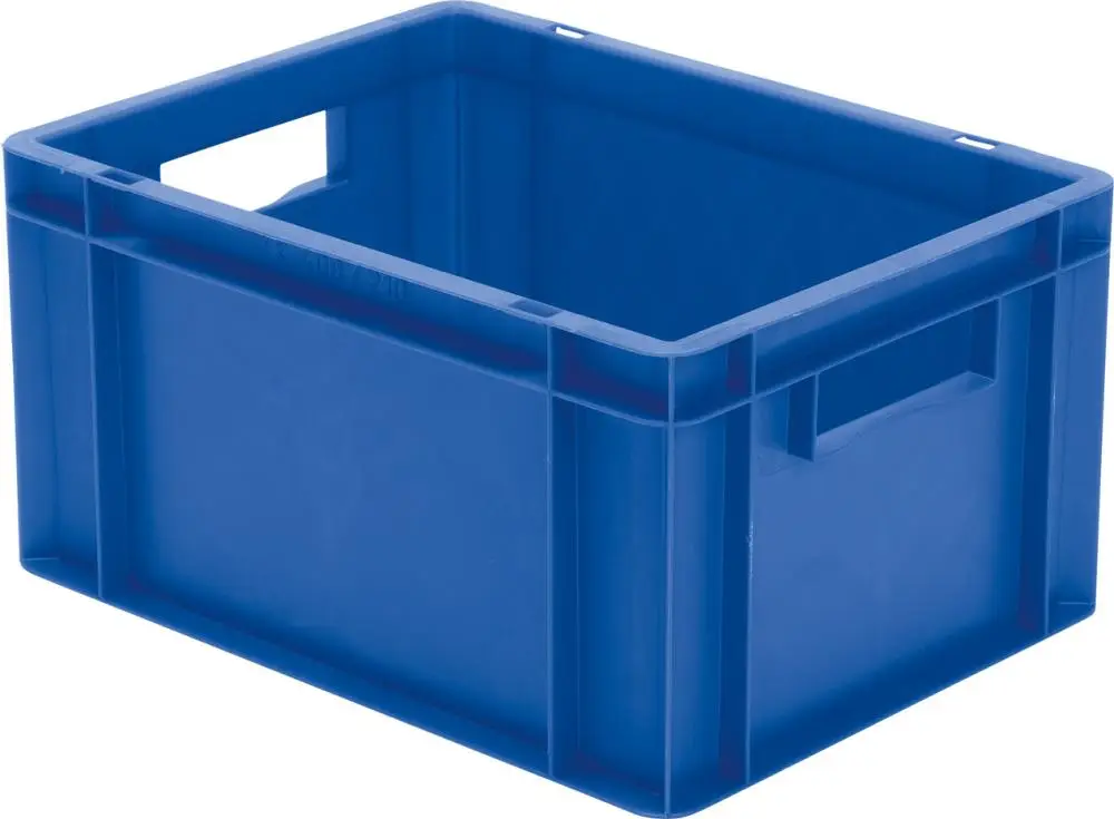 Schnäppchen LA-KA-PE Transport-Stapelkasten B400xT300xH210 mm blau, geschlossen mit Griffloch