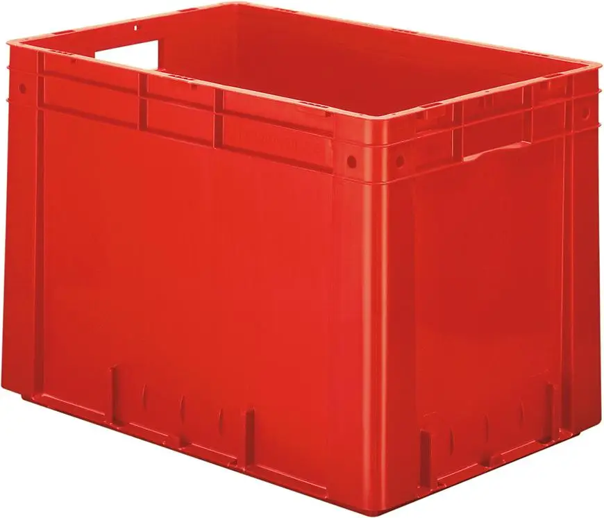 Echt LA-KA-PE Transport-Stapelkasten B600xT400xH420 mm rot Auflast 700kg mit Griffloch
