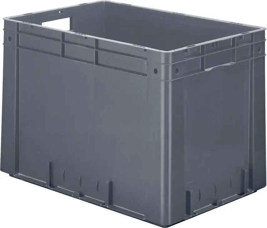Preisknaller LA-KA-PE Transport-Stapelkasten B600xT400xH420 mm grau Auflast 700kg mit Griffloch