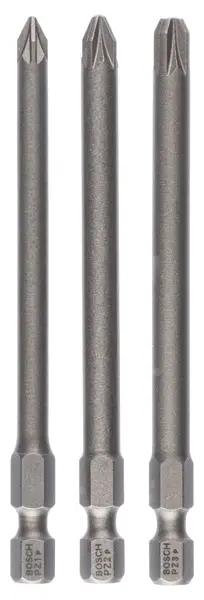 BOSCH Schrauberbit-Set Extra-Hart, 3-teilig, PZ1, PZ2, PZ3, 89 mm Begrenztes Angebot