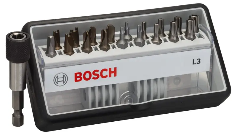 Sale BOSCH Schrauberbit-Set Robust Line L Extra-Hart, 18 + 1-teilig, 25 mm, Sicherh. Bits