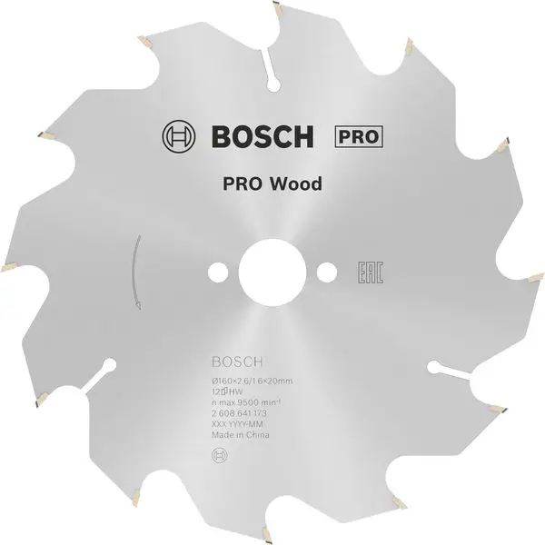 Nur Heute BOSCH PRO Wood Kreissägeblatt, 160 x 2,6 x 20 mm, Z12