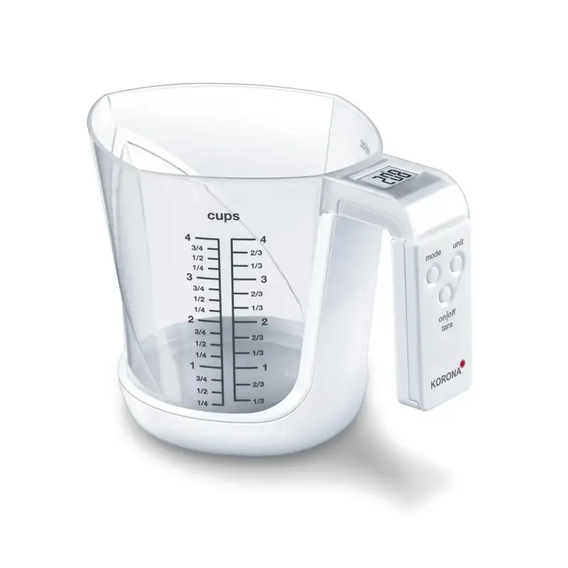 Digital Messbecher-Waage „Mia“, bis 3 kg, Weiß, abnehmbarer Messbecher Letzte Chance