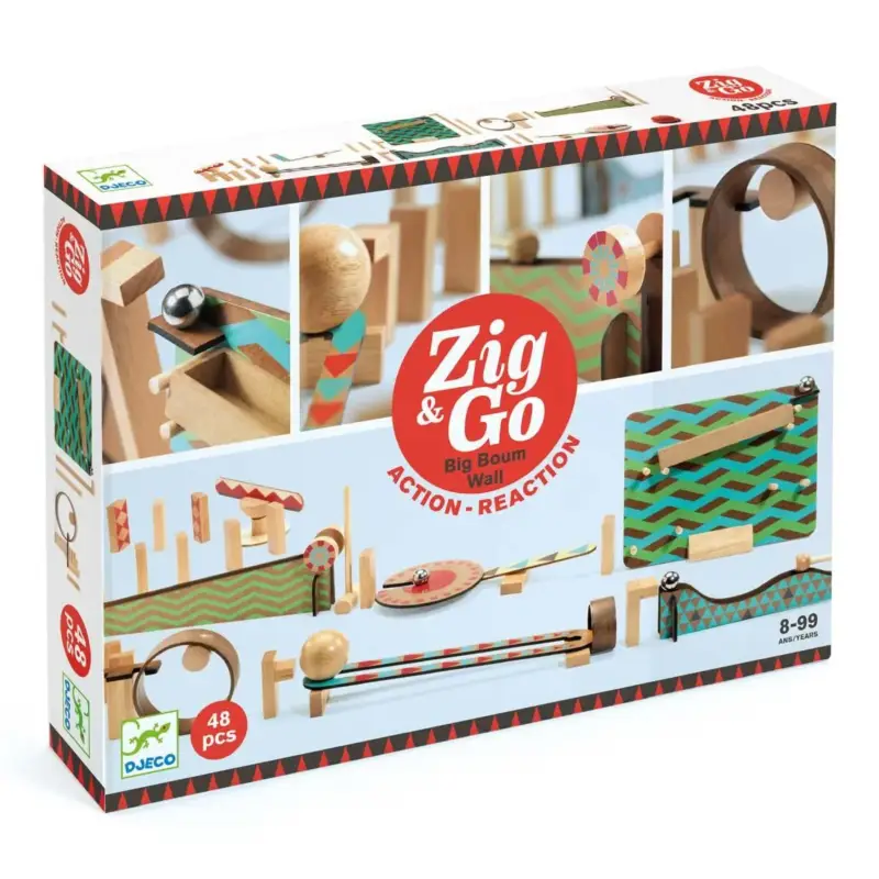 Djeco Baukasten, Denkspiel, Holzbaukasten - Zig & Go, 48 Teile Versand Am Gleichen Tag