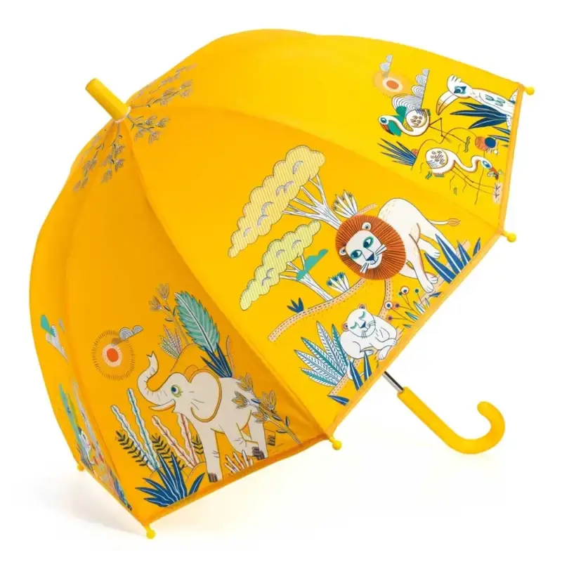 Billig Djeco Kinder Regenschirm Savanne gelb