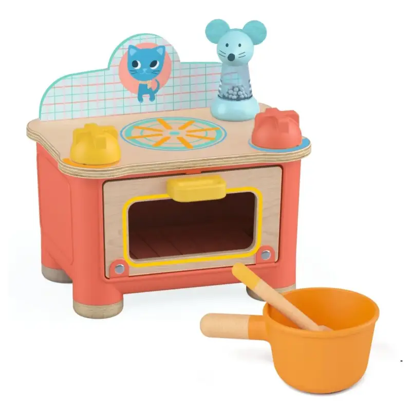 Djeco Kinderküche, Spielküche, Puppengeschirr, Rollenspiel - Kitten stove Preiswert