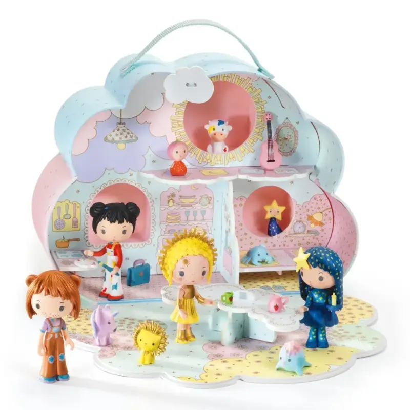 Djeco Kinderspielzeug, Puppenhaus, Dollhouse - Tinyly: Sunny & Mia Haus Nur Heute