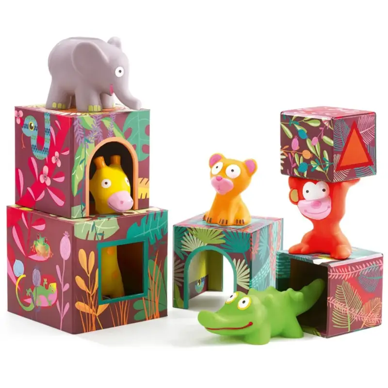 Djeco Kinderspielzeug, Stapelturm, Stapelwürfel - Maxi Topanijungle Kracherpreis