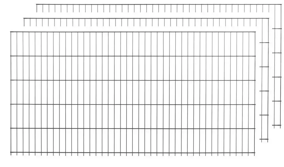 Markenware Doppelstabmattenset anthrazit 3 Stücka 123cm x 200cm