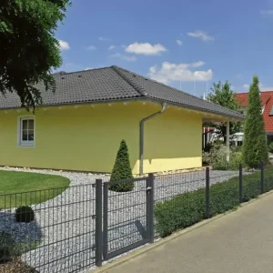 Doppelstabmattenzaun Komplettset, anthrazit, Höhe 160 cm, Länge 22 m Direktkauf