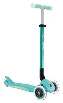 Top-Preis GLOBBER ELITE GLOW LIGHTS – Roller Kinder, 120/80 mm, 3-rädrig, verstellbar, LED-Leuchtrollen, Glow-Effekt, dunkelmint