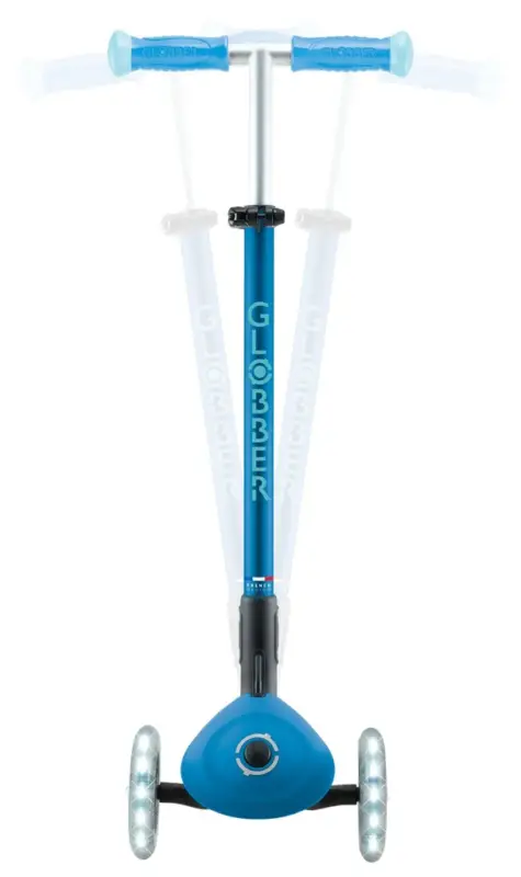GLOBBER ELITE GLOW LIGHTS – Roller Kinder, 120/80 mm, 3-rädrig, verstellbar, LED-Leuchtrollen, Glow-Effekt, petrol Schneller Versand