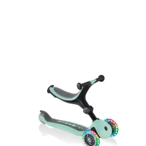 Nur Heute GLOBBER GO-UP FOLDABLE LIGHTS – 3 in 1 Dreirad, 120/80 mm, ABEC 5, 3-rädrig, höhenverstellbar, LED-Rollen, mint
