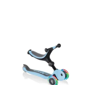 GLOBBER GO-UP FOLDABLE LIGHTS – 3 in 1 Dreirad, 120/80 mm, ABEC 5, 3-rädrig, höhenverstellbar, LED-Rollen, pastellblau Jetzt Kaufen