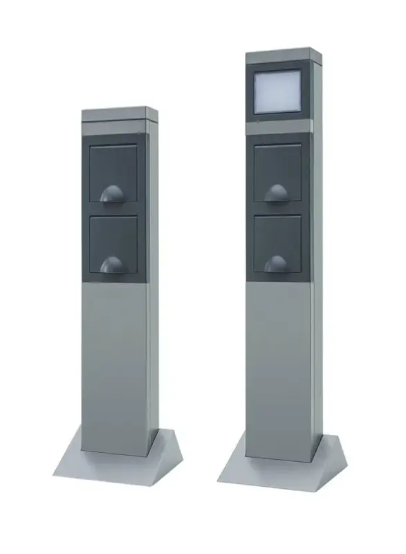 Preisreduziert Garten Steckdosensäule 2fach mit LED Beleuchtung, Alu