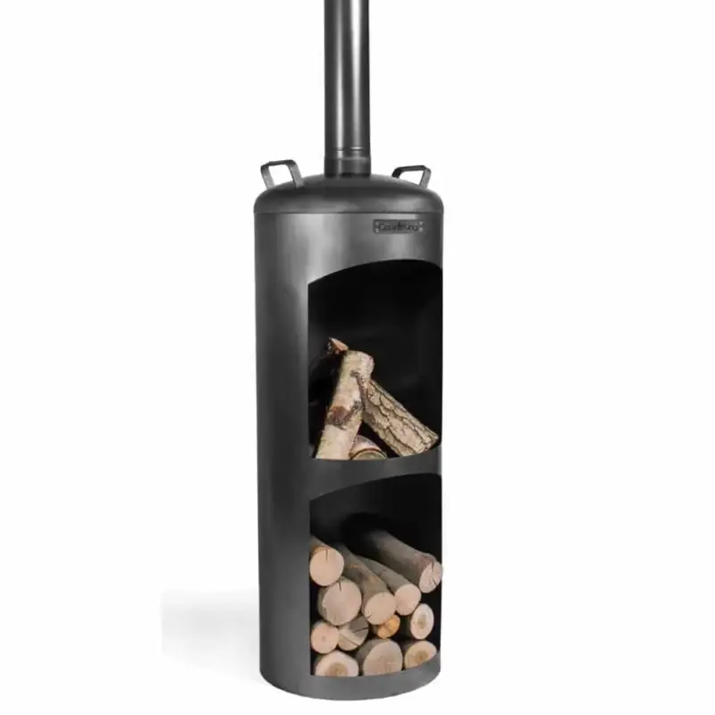 Gartenkamin Stahl, Faro, mit Holzfach, 18.5kg, Aussenkamin Solange Der Vorrat Reicht