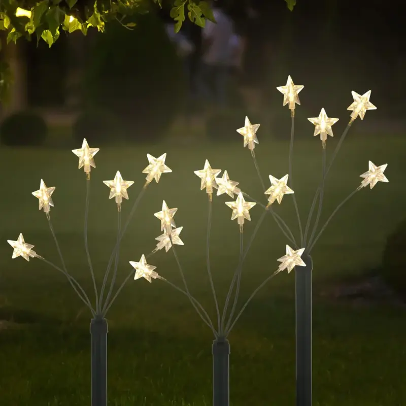 Gartenleuchtstäbe in Sternform 4 Stück Neue Ware