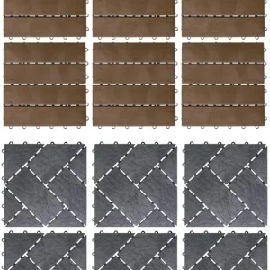 Gartenplatten, Naturstein-Optik, 30 x 30 cm, 6er-Set Neue Kollektion