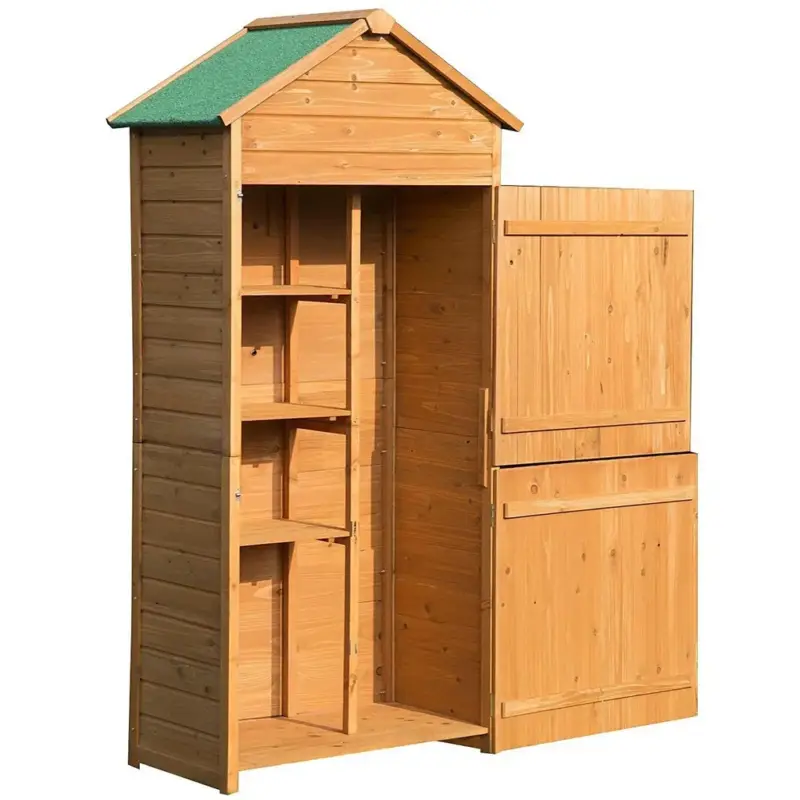 Gartenschrank Gartengerät Massivholz 90 x 50 x 190 cm Zertifiziert