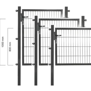Beliebt Gartentor für Doppelstabmatte anthrazit, einflügelig - 80 cm hoch - 100 cm breit