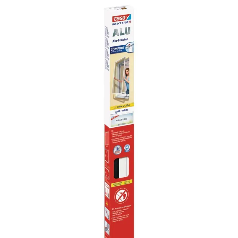 Begrenztes Angebot Insektenschutz Alu Comfort für Fenster 120×150 cm, weiß