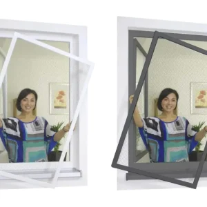 Preisknaller Insektenschutz-Spannrahmenset Premium für Fenster 120 x 150 cm, Farbe weiß