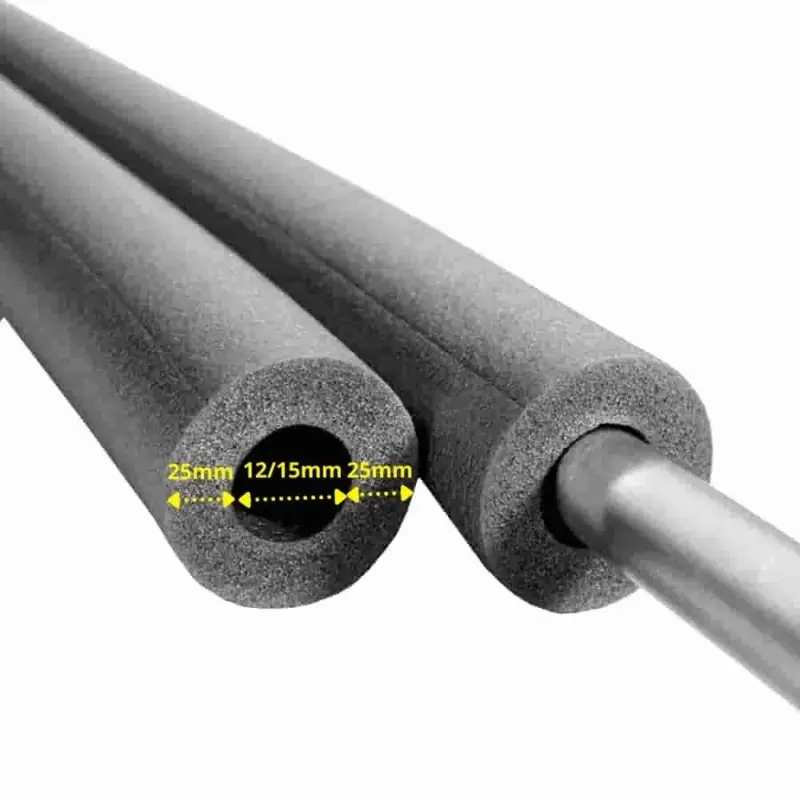 Schnäppchen Isolierschlauch 2m, Ø 12/15mm, 25mm Dämmung, Heizungsrohr Isolierung