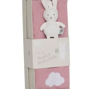 Jabadabado Geschenkset Babydecke & Schnullerhalter - Bunny, Rosa Sofort Bestellen
