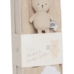 Jabadabado Geschenkset Babydecke & Schnullerhalter - Teddy, Braun Neue Kollektion