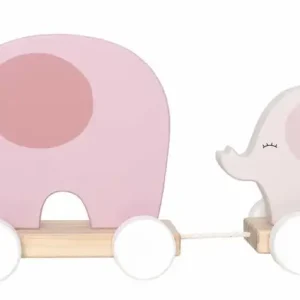 Jabadabado Kinderspielzeug, Nachziehtier - Elefant, Farbe: rosa Knallerangebot