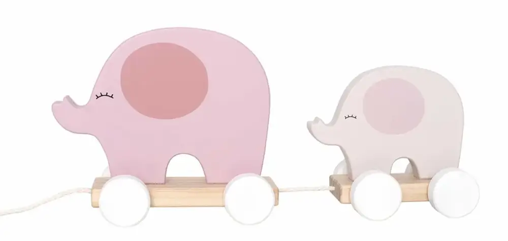 Jabadabado Kinderspielzeug, Nachziehtier - Elefant, Farbe: rosa Knallerangebot
