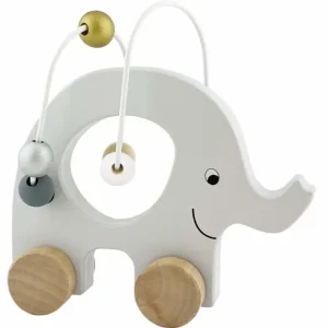 Jabadabado Kinderspielzeug, Schiebetier, Schiebespielzeug - Elefant mit Motorikschleife, Silber Garantierte Lieferung