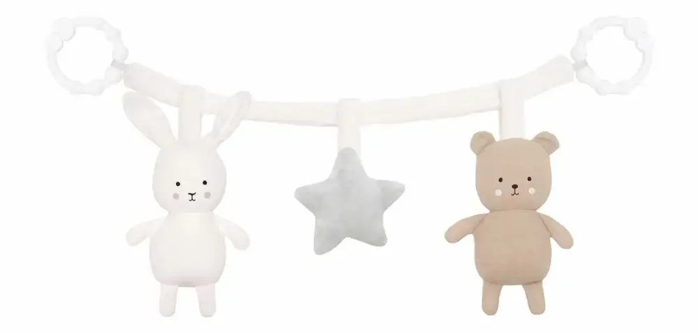 Markenware Jabadabado Kinderwagenkette, Kinderwagen Spielzeug - Teddy & Bunny
