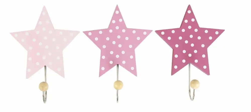 Bestpreis Jabadabado Wandhaken, Kleiderhaken - Sterne, Farbe: rosa