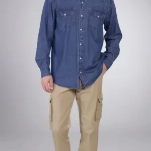 Jeanshemd in Farbe bluestone, Gr.4XL Sale