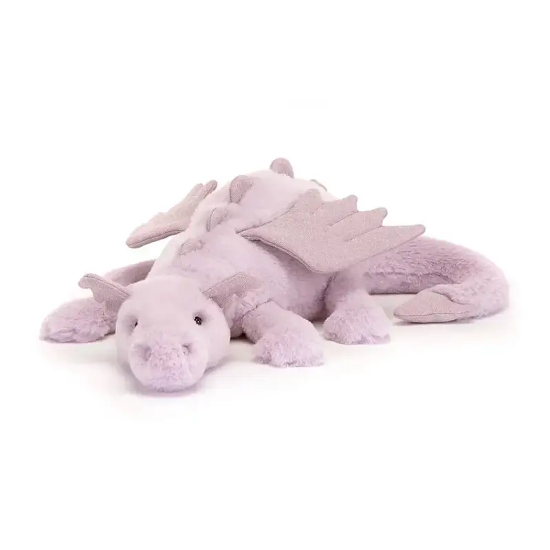 Sale Jellycat Kuscheltier, Plüschtier, Stofftier - Lavender Dragon, Größe: Mittel - H12 X B50 CM