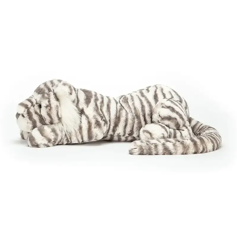 Sonderaktion Jellycat Kuscheltier, Plüschtier, Stofftier - Sacha Snow Tiger, Größe: Groß - H12 X B46 CM