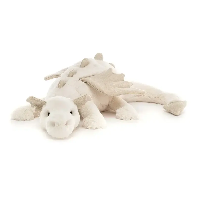 Bestpreis Jellycat Kuscheltier, Plüschtier, Stofftier - Snow Dragon, Größe: Mittel - H12 X B50 CM